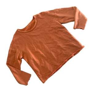 Mango size small crewneck distressed revolve pullover sweatshirt burnt orange